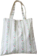 Cotton Canvas Tote Bag Reusable Soft Grocery Cloth Bag Floral Shoulder Bag for Beach Travel Shopping