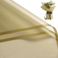 WRAPAHOLIC 20 Sheets Flower Wrapping Paper - 22.4 x 22.4 inch Gold Border Water-Resistant Floral Bouquet Wrapping Paper for Wedding Birthday Gift DIY