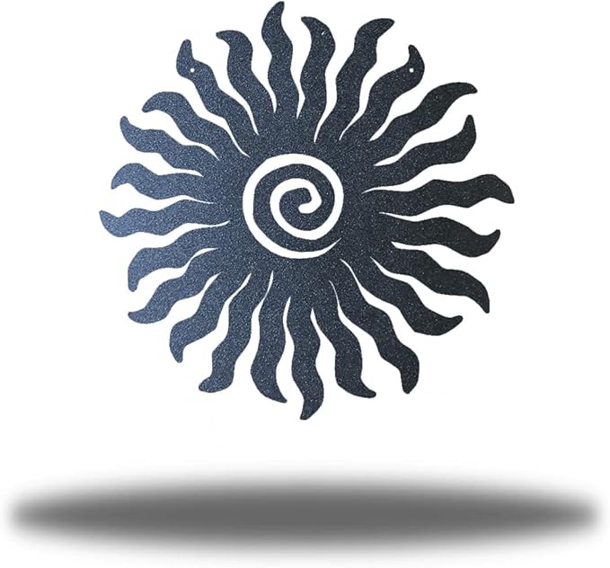 Riverside Designs Sunburst Metal Wall Art Steel Outdoor Decor - Heavy-Duty and Waterproof - Made in USA (18", Black)