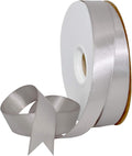 Morex Ribbon Double Face Satin Ribbon 7/8" X 50 YD Metal Gray Ribbon for Gift Wrapping, Birthday Gift Cards, Satin Dress for Women, Silk Ribbons for Crafts, Wedding Gifts for Couple