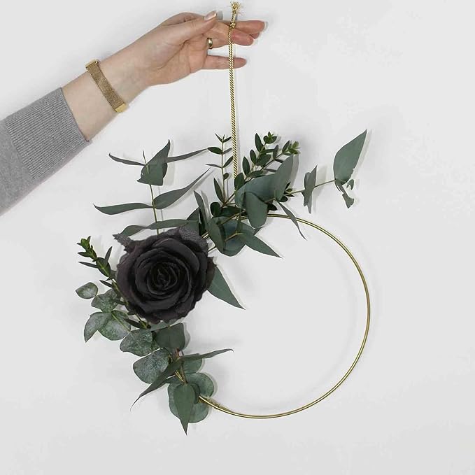 Felice Arts 12 Pack Black Roses Artificial Silk Flowers, Realistic Fake Roses Bouquet with Short Bendable Stems for Home Kitchen Vase Arrangements Wedding Centerpiece Halloween Party DIY Decor