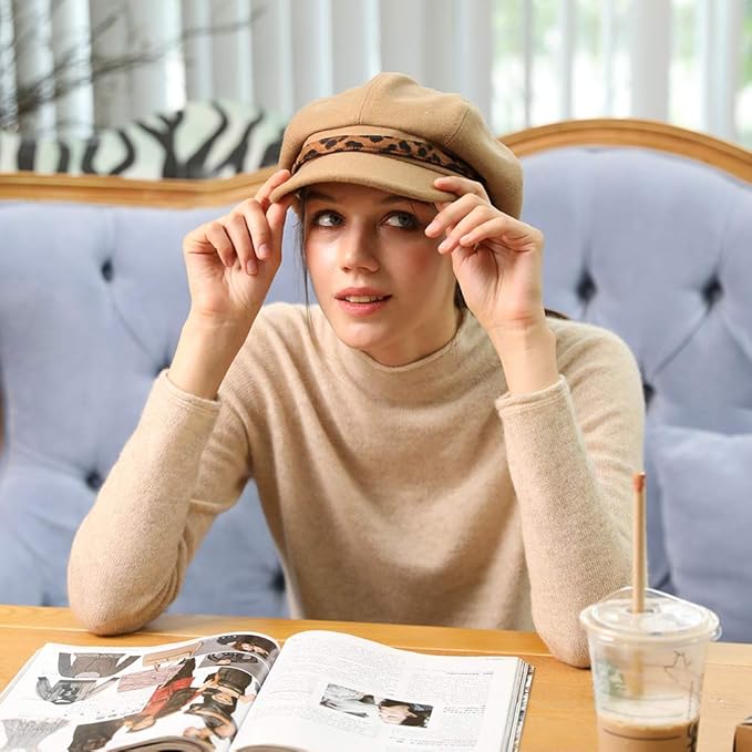 Comhats Wool Fashion Newsboy Hats for Women Winter Warm Pageboy Cabbie Cap Beret