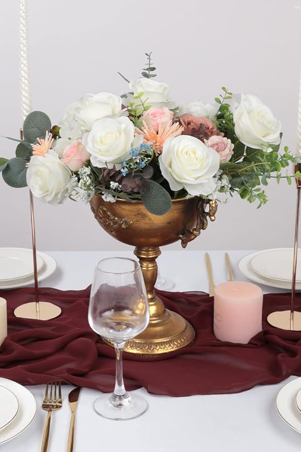 50pcs Roses Artificial Flowers Ivory Silk Roses with Long Stems Fake Flowers for Wedding Bouquet Centerpices Decorations Party Bridal Baby Shower Home Decor
