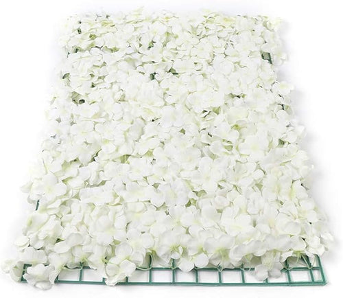 10Pcs 16"x 24" Artificial Flower Wall Panels,Flower Wall Mat Silk Flower Panels for Outdoor Garden Backyard Fence Fence Privacy Screen and Indoor Wall Decor (10Pcs White)