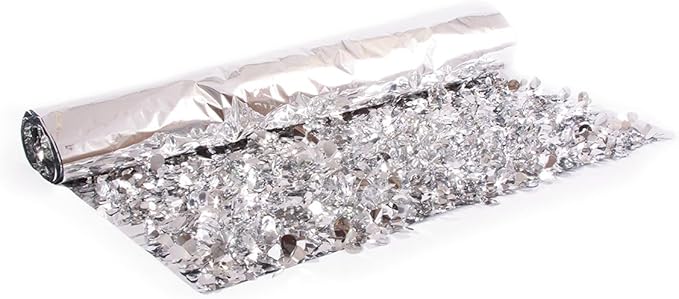 Anderson's Silver Metallic Floral Sheeting, 15 Ft. Parade Float Decoration for Trailers, Parties, Weddings, Proms, Photo Backdrops & Events – Shiny Fringe Garland for Indoor/Outdoor Use