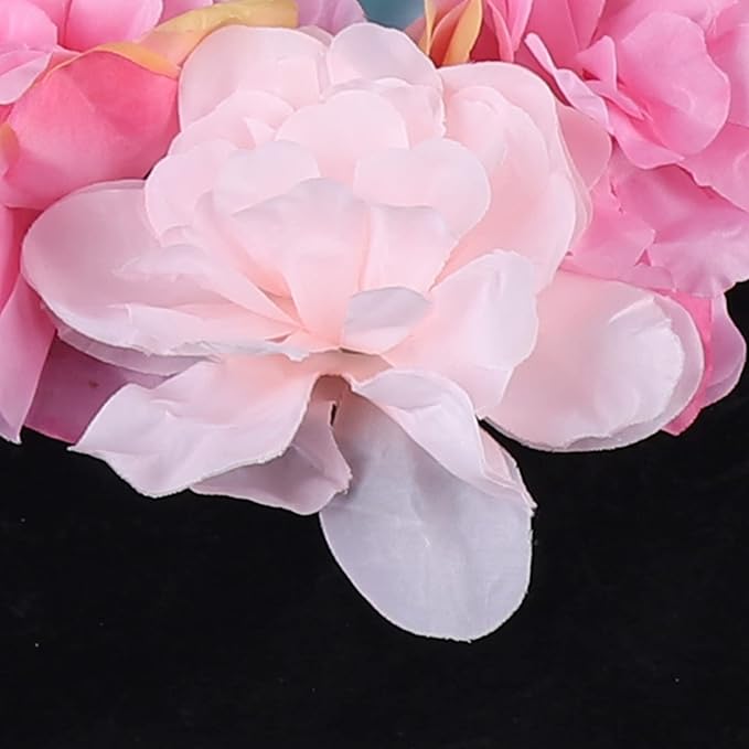 12pcs Simulated Flower Wall Decoration, 23.6x15.74in F-Lower W-All Panel for F-Lower W-All Backdrop, Flower Wall Decorative Background, Fine Grid, Multi-Tiered Petals, Photography Props
