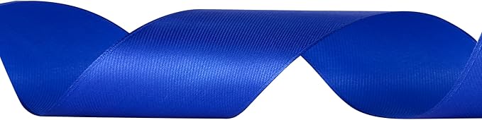 LIYAXI 1-1/2 Inches 50 Yards Blue Satin Ribbon, Solid Fabric Ribbon Roll for Flower Bouquets, Gift Wrapping, Wedding, Handmade Crafts