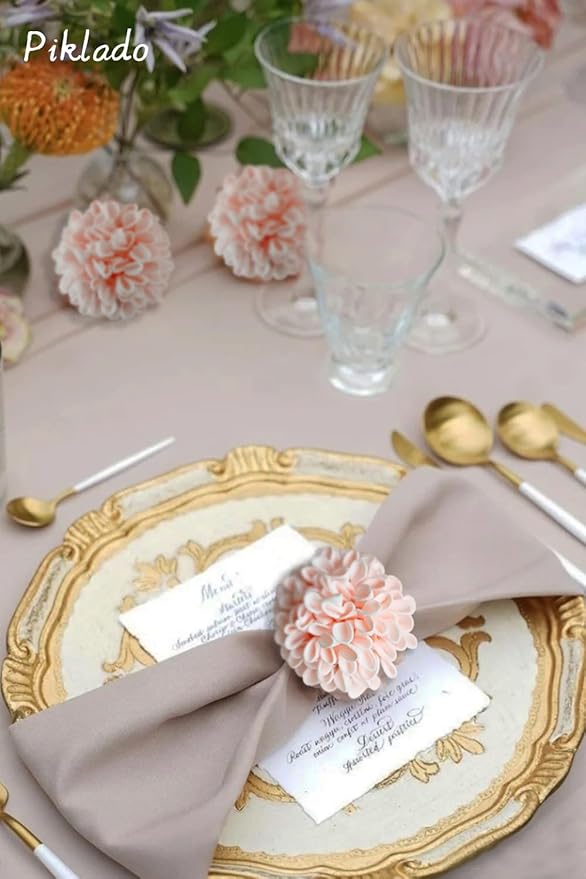 Faux Wedding Dahlia Flowers 25 Pink Roses with Stems for DIY Wedding Decor Centerpiece Arrangement Bouquet (Blush)