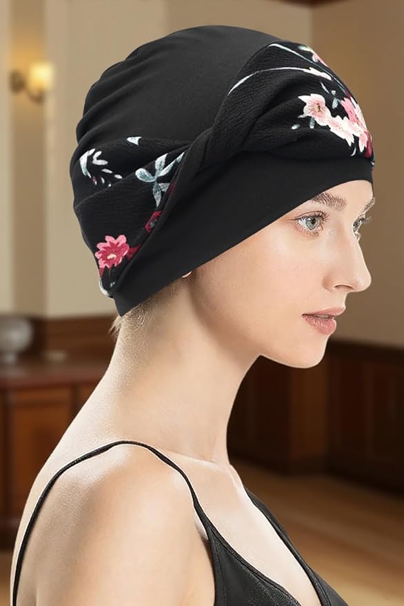 XYIYI Knot Chemo Headwear for Womens Cancer Patients, Stretchy Chemotherapy Headwraps Beanie Hats