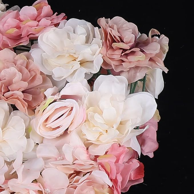 6 Pcs Artificial Flower Wall Panels 60x40cm 3D Flower Background for Wall, Wedding Flower Decorations Wall Silk Rose Panels for Photo Areas, Stage Background(Dahlia + Rose + Hydrangea)
