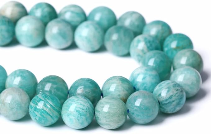 8MM 45PCS Natural Stone Amazonite Gemstone 2A Grade Crystal Loose Beads for Jewelry Making DIY Bracelet Necklace 1 Strand