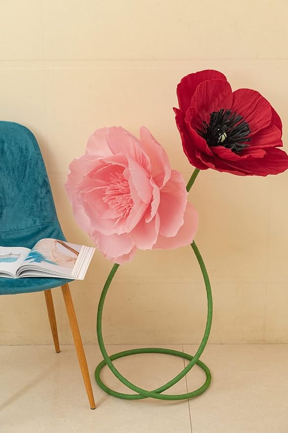 16" 3D Paper Flower Decoration for Wall, Giant Large Handcrafted Paper Flowers for Wedding,Flower Backdrop,Baby Shower,Birthday Party,Archway Decor, Nursery Wall(Red/Pink/White, Set of 3)