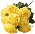 Jasion Artificial Roses Flowers 10 Heads Arrangement Silk Bouquet Glorious Meanings for Home Office Parties and Wedding Decoration (Yellow)