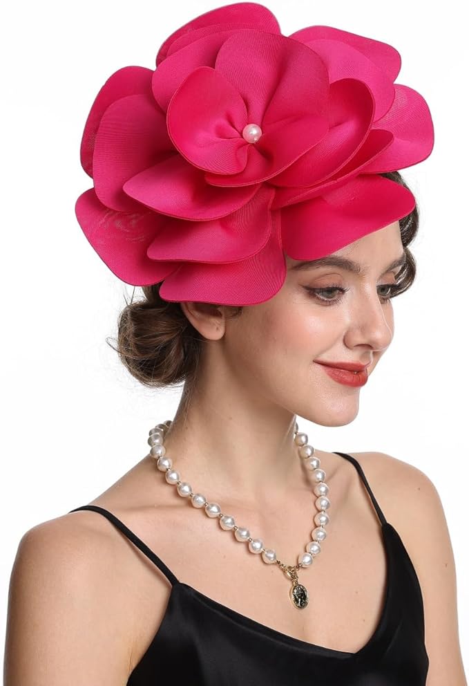 Feather Fascinator for Women - Vintage with Headband and Clip Tea Party Headwear