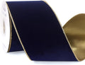 Ribbli Navy Velvet Wired Ribbon 4 Inch Luxury Matte Velvet Christmas Ribbon for Gift Wrapping Christmas Tree Decoration Crafts Wreaths Supplies - 10 Yards
