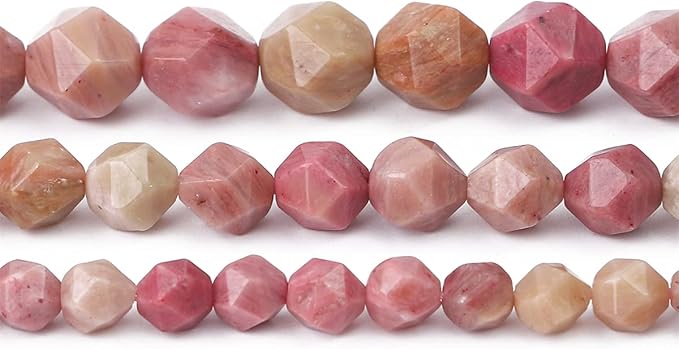 Faceted Natural Red Wood Marble Stone Round Beads 8mm 36cm/Strand for Jewelry Making