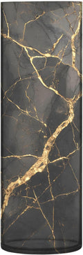 xmyzcd Gold Black Marble Vase Cylinder Vases Clear Plastic Flower Vase Easy to Clean for Centerpieces Homes, Offices, Kitchens