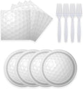 72 Pcs Golf Ball Party Supplies - Paper Plates and Napkins Set for Birthday, Sports, Baby Shower - Disposable Tableware Decorations Serves 24