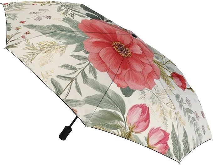 3 Fold Car Umbrella Folding Portable Automatic Umbrella Sunny Rain Sunscreen