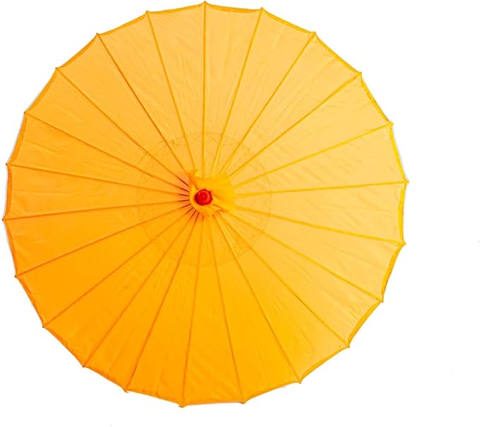 THY COLLECTIBLES 33" Japanese Chinese Umbrella Parasol for Wedding Parties, Photography, Costumes, Cosplay, Decoration and Other Events - Solid Color (Orange)