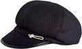 Women Retro Classic Visor Newsboy Cabbie Cap Beret Hats with Flower Buckle for Woman Ladies