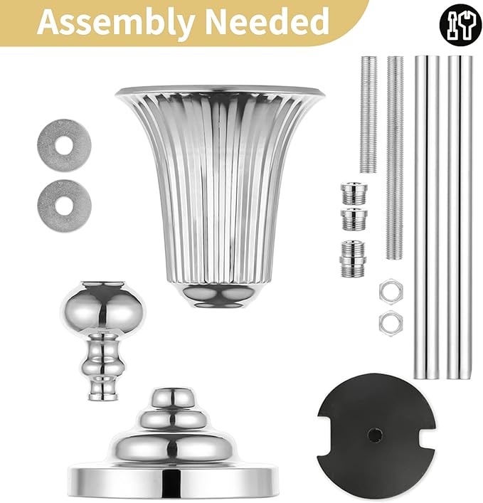 NUPTIO Centerpiece Vase Tall Wedding: 2 Pcs 30.5" Silver Flower Stand for Table Metal Trumpet Vase for Party Decorations
