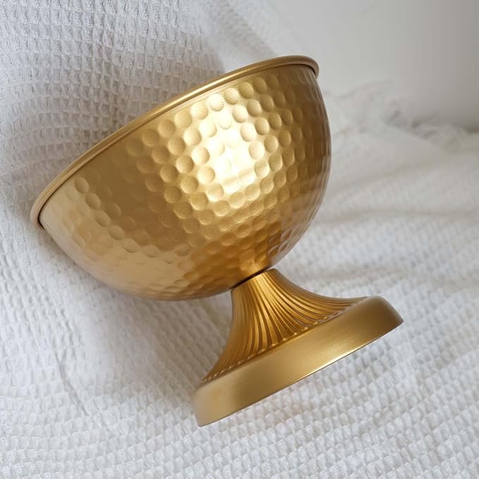 6.5 inch 8 pcs Brass Vase Bowl Gold Centerpieces for Tables Wedding Party Event Gold Accent Decorative Bowl Vintage Style