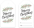 Andaz Press Christmas Holiday Season Classic Gift Tags, Merry Christmas to from Classic Favor Tags, Watercolor Holly Leaves Design, for Holiday Events, Parties, and Favors, 60-Pack