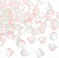 PATIKIL Glass Trumpet Flower Beads, 200 Pcs Gradient Flower Bead Charm for Jewelry Making DIY Craft, Bracelets, Earrings, Necklaces Decorations, Pink, Green
