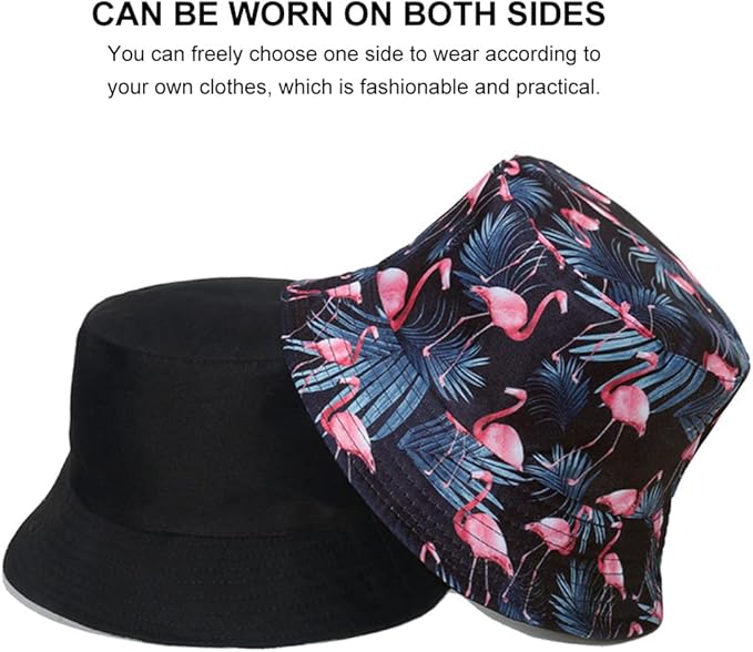 Malaxlx Unisex Bucket Hat Beach Sun Hat Aesthetic Fishing Hat for Men Women Teens, Reversible Double-Side-Wear