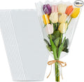 BEISHIDA 100 PCS Clear Flower Bouquet Bags Cellophane Flower Sleeves Plastic Wrapping Bags for Florist Bouquet Supplies Mother's Day Valentine's Day (Transparent,18 x 12 inch)