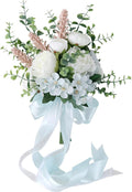 S_SSOY Wedding Bouquet Bride,Bride Bridal Bouquet Bridesmaid Artificial Flowers for Ceremony Anniversary Party Bridal Shower Decoration Wedding Bouquets (White Rose)