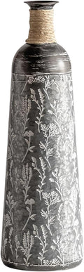 Decorative Rustic Iron Vase,23 inches 28 inches 30 inches Tall Large Metal Floor Vase,Farmhouse Vintage Floweral Vase for Living Room Home Decoration (Blue 4)