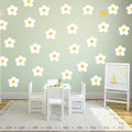 Daisy Flowers Wall Stickers – 180 Pcs Peel & Stick Removable Waterproof Vinyl Floral Wall Art Decals for Bedroom, Nursery & Living Room | A Simple Peel Creates a Breezy Spring Retreat (White)