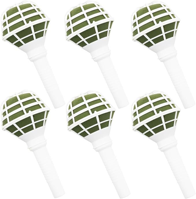 Etetevntt 6 PCS Bouquet Holders Foam Floral Handle Handle Bouquet Holder for DIY Wedding Foam Bouquet Handle Flower Arrangement Wedding Bouquet Supplies