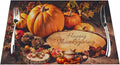 PVC Placemats Set of 1 Wipeable Table Mats Washable Heat Resistant Non Slip Vinyl Dining Table Mat for Kitchen Indoor Outdoor Patio Farmhouse Place Mats Thanksgiving Pumpkin Decorate Decorative