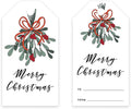 Andaz Press Christmas Holiday Season Classic Gift Tags, Merry Christmas to from Classic Favor Tags, Mistletoe Design, for Holiday Events, Parties, and Favors, 60-Pack