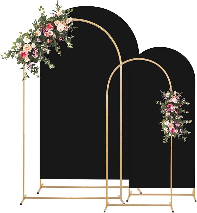 Metal Arch Backdrop Stand and Cover Set, 8FT, 6.6FT Party Backdrop, Easy to Assemble, Backdrop Stand for Parties, Birthday, Baby Shower