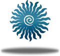 Riverside Designs Sunburst Metal Wall Art Steel Outdoor Decor - Heavy-Duty and Waterproof - Made in USA (24", Teal)