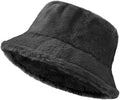 Winter Soft Faux Fur Plush Bucket Hat, Lovely Fisherman Cap, Fashion Outdoor Thick Warm Sun Cap for Women