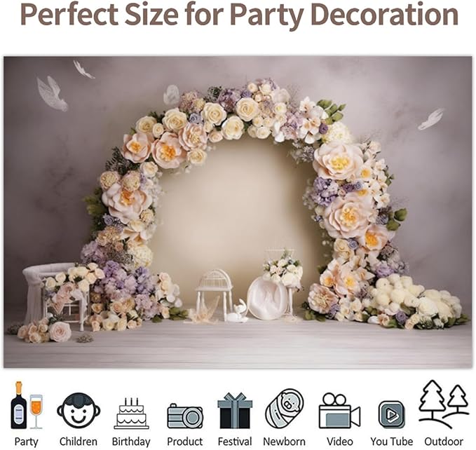 Leowefowa Wedding Flower Wall Backdrop Retro Arch Pink Floral Wall Backdrop Background for Wedding Anniversary Birthday Party Decorations Banner Studio Props 10x8ft Vinyl