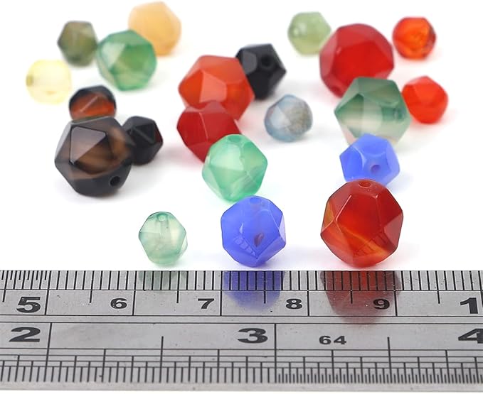 Faceted Natural Colorful Agate Stone Round Beads 8mm 36cm/Strand for Jewelry Making