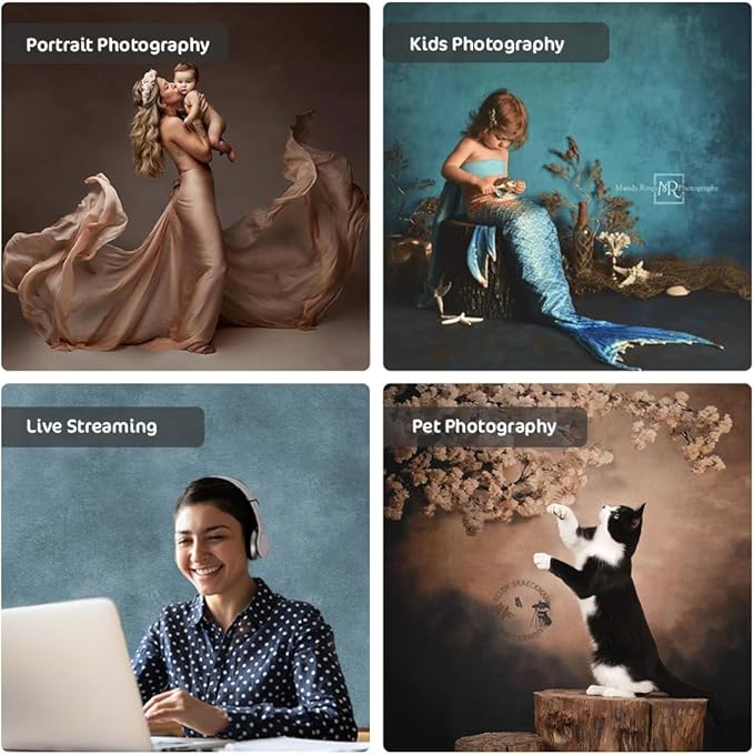 Kate 10x10ft Blue Abstract Photography Backdrop Old Master Blue Portrait Background Studio Props