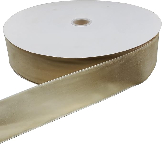10 Yards Velvet Ribbon Spool (Beige, 2")