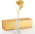 24K Gold Dipped Real Rose – Handpicked Real Rose Preserved in 24K Gold – Elegant, One-of-a-Kind Romantic Gift for Her – Ideal for Birthday, Anniversary, Mother’s Day, Valentine’s Day