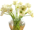 10 PCS High Quaulity Fresh Artificial Mini Real Touch PU/ latex Corn Poppies Decorative Silk fake artificial poppy flowers for Wedding holiday Bridal Bouquet Home Party Decor bridesmaid (White)