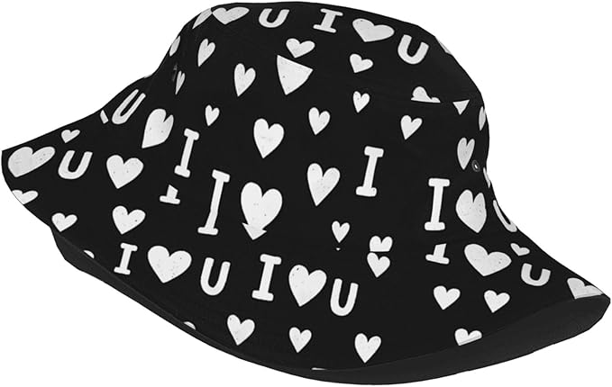 I Love U Bucket Hat Novelty Sun Hats Trendy Fisherman Cap for Men and Women