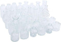 Sorandy 36 Glass Bud Vases, Transparent Multiple Shapes Vintage Embossed Flower Vase Set with Thick Sturdy Crystal Clear Glass for Wedding Home Decor Table Setting