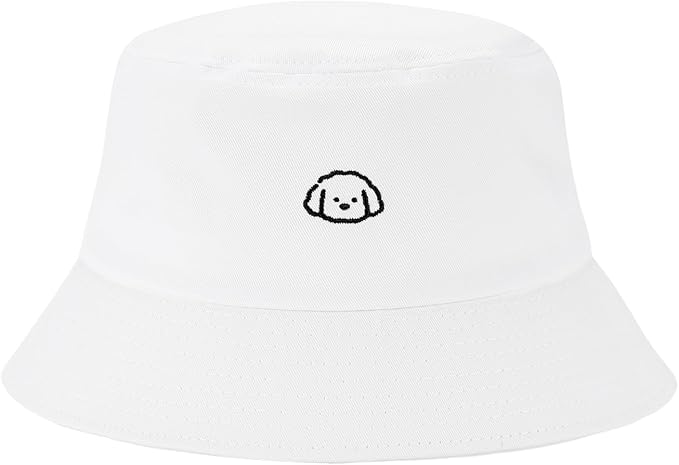 Fashion Embroidered Bucket Hat Cotton Summer Beach Sun Hat for Women Men Teen