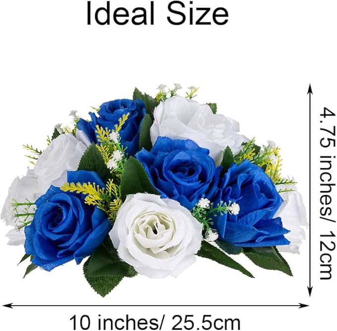 Flower Centerpieces for Wedding Tables: Wedding Table Decorations Royal Blue White Flower Balls Centerpieces for Engagement Cerebration Party Center Pieces 2 Packs
